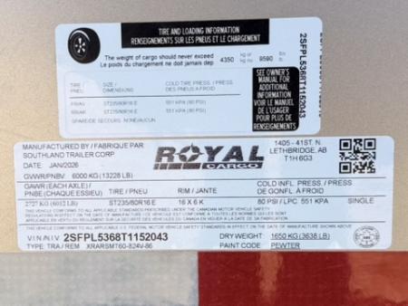 Used 2026 Royal Cargo Trailers 8-20-4V Enclosed Sled Trailer Cargo / Enclosed Trailer
