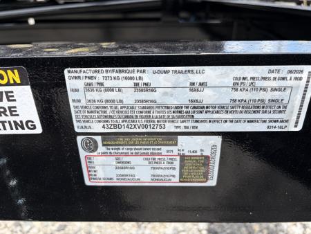 New 2027 U-Dump 7X14 Dump Trailer - HD Pro Series I-Beam, 16K GVWR, 48" Sides, 10 Ga Walls, 7 Ga Floor