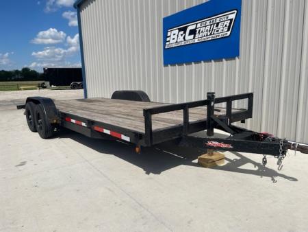 Used 2022 LONGHORN 83X20 CAR HAULER, WOOD FLOOR, (2) TANDEM 5200lb AXLES