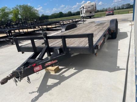 Used 2022 LONGHORN 83X20 CAR HAULER, WOOD FLOOR, (2) TANDEM 5200lb AXLES