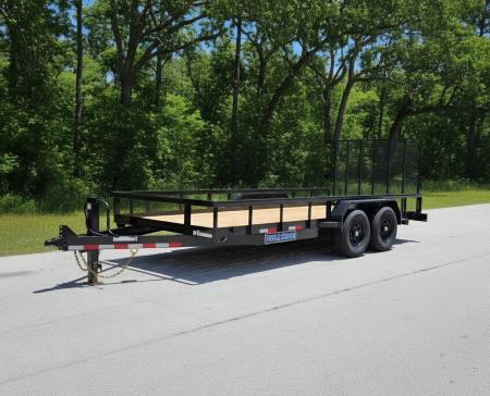 New 2026 Triple Crown Trailers 7'4X18 T/A SD 14K Tubing Top Rail Utility Trailer