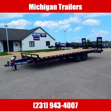 New 2025 Sure-Trac 8.5 x 20+4 Standard Duty Beavertail Deckover Trailer, 15K Deckover Trailer