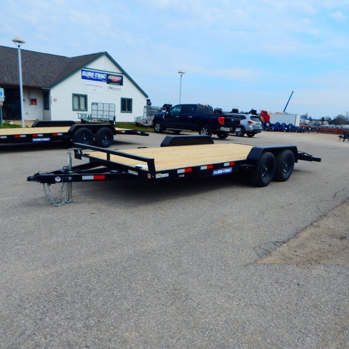 New 2026 Sure-Trac 7 x 18 (16+2) Wood Deck Car Hauler Car Hauler
