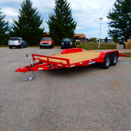New 2026 Sure-Trac 7 x 18 (16+2) C-Channel Wood Deck Car Hauler Car Hauler