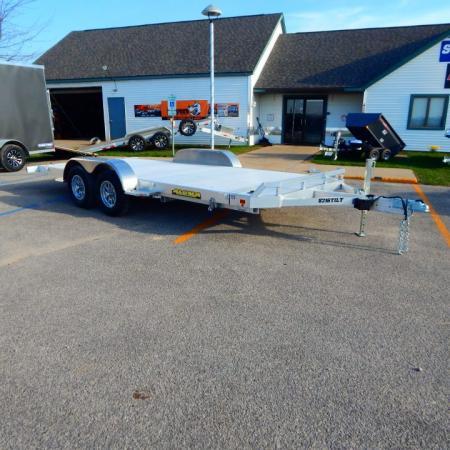 New 2027 Aluma 8216 TILT TANDEM AXLE ELETRIC BRAKE FRONT RAIL STD 5K RTD 14  ALUMINUM WHEELS Car Hauler