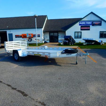 New 2027 Aluma 7712 HEAVY SLOTTED SINGLE AXLE BI-FOLD TAILGATE Utility Trailer