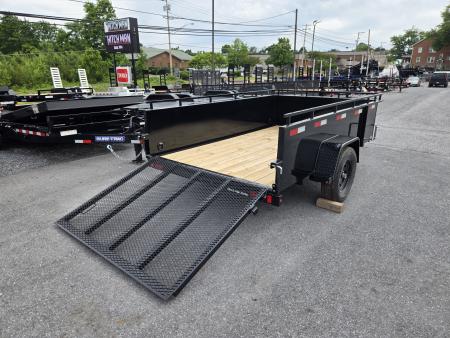 New 6 x 10 Sure Trac 24" High Side Utility Trailer, 3k GVWR ***w/Spring Assist Fold-Flat Gate, Spare Tire Mount, Set Back Jack