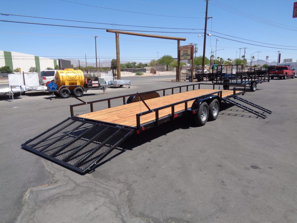 New 2027 Echo * EA-24-15T * 24Ft Tandem Axle 7K Utility Trailer W/ Side Ramps