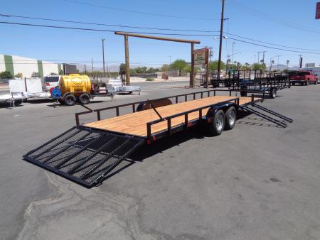 New 2027 Echo * EA-24-15T * 24Ft Tandem Axle 7K Utility Trailer W/ Side Ramps