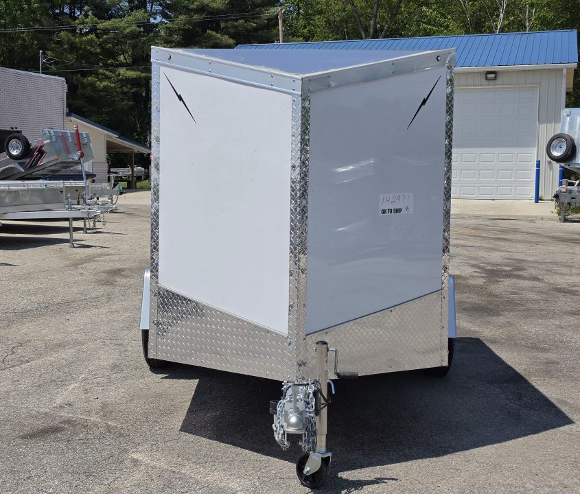 New 6 X 10 CARGO ENCLOSED REAR RAMP DOOR ALL ALUMINUM SINGLE AXLE 2027