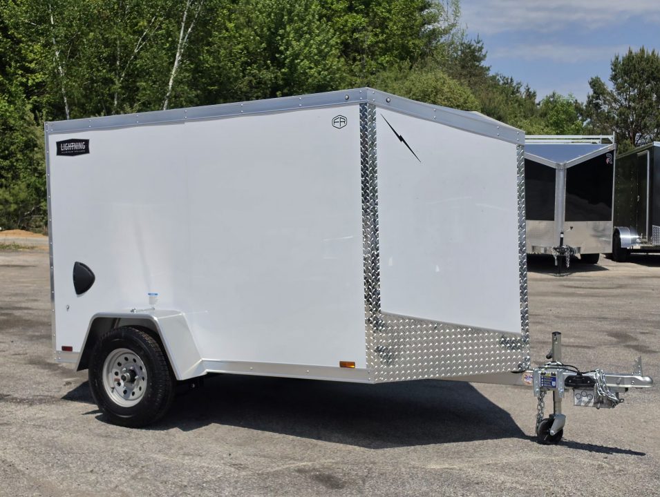 New 6 X 10 CARGO ENCLOSED REAR RAMP DOOR ALL ALUMINUM SINGLE AXLE 2027