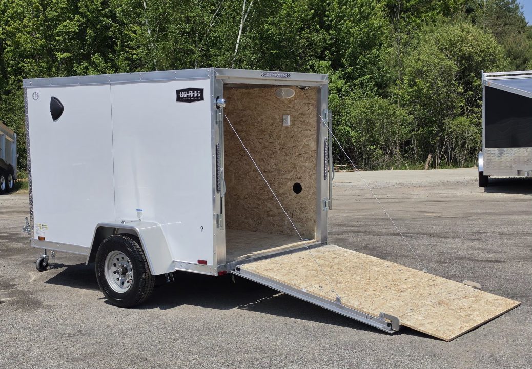 New 6 X 10 CARGO ENCLOSED REAR RAMP DOOR ALL ALUMINUM SINGLE AXLE 2027