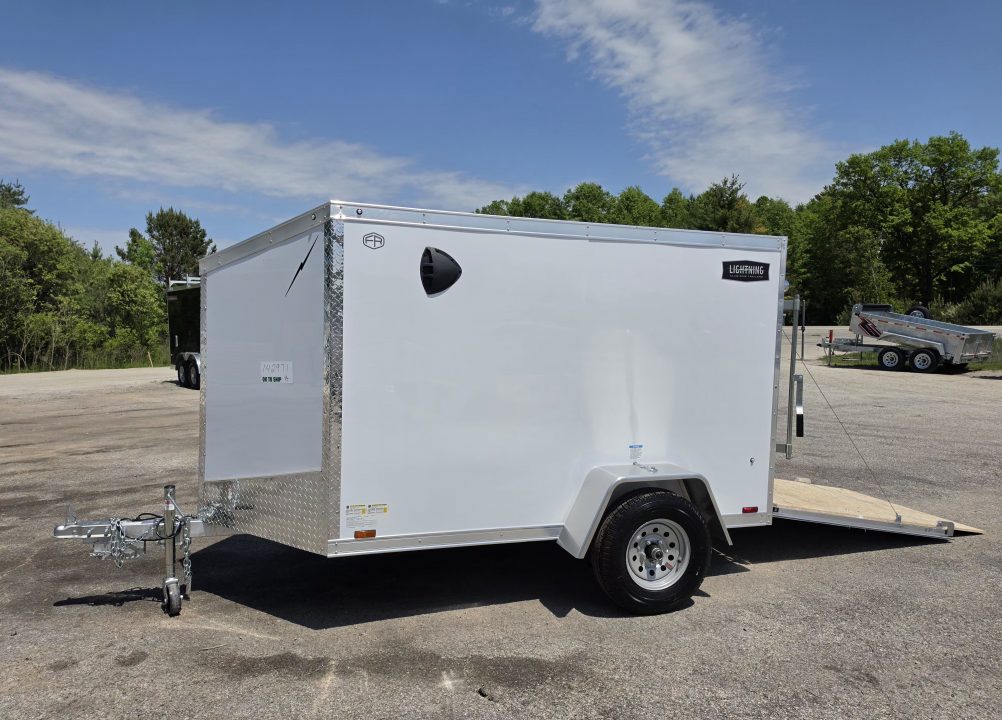New 6 X 10 CARGO ENCLOSED REAR RAMP DOOR ALL ALUMINUM SINGLE AXLE 2027