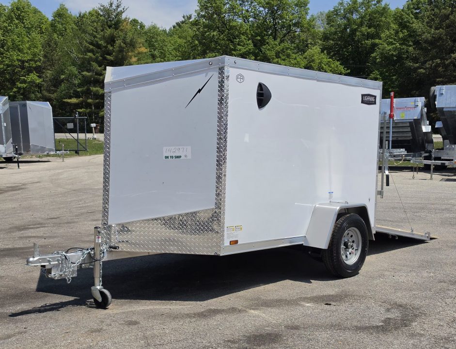 New 6 X 10 CARGO ENCLOSED REAR RAMP DOOR ALL ALUMINUM SINGLE AXLE 2027