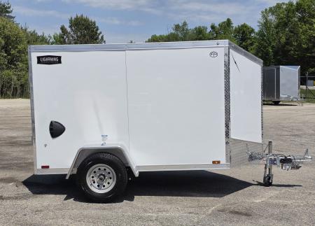 New 6 X 10 CARGO ENCLOSED REAR RAMP DOOR ALL ALUMINUM SINGLE AXLE 2027
