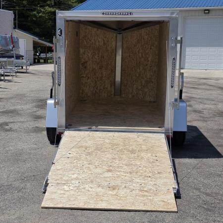 New 6 X 10 CARGO ENCLOSED REAR RAMP DOOR ALL ALUMINUM SINGLE AXLE 2027