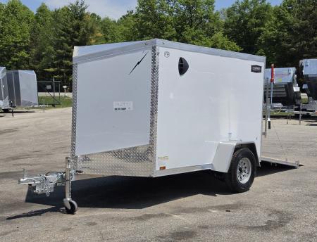 New 6 X 10 CARGO ENCLOSED REAR RAMP DOOR ALL ALUMINUM SINGLE AXLE 2027