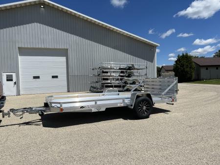 New 2026 Black Rhino Aluminum 5K GVWR, 81 x14' LPS8114A-5K Low Profile w/ Bi-Fold Gate & Brakes (ATV / UTV / Side by Side) Utility Trailer