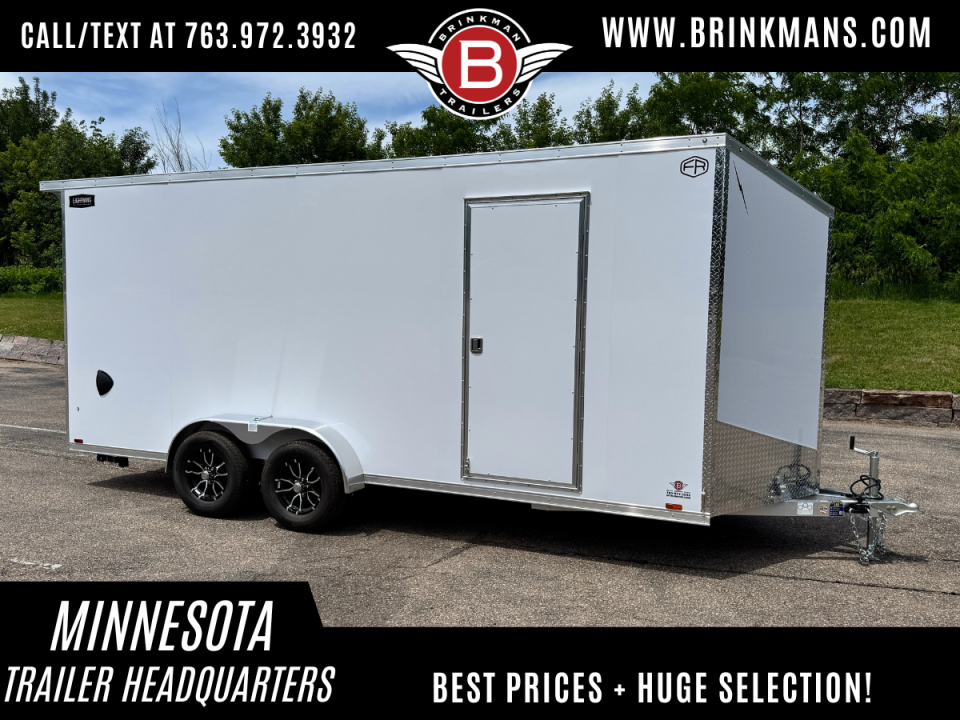 New Lightning 7x18 Aluminum Enclosed Trailer - RAMP DOOR!