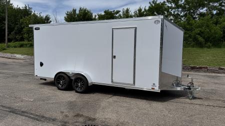New Lightning 7x18 Aluminum Enclosed Trailer - RAMP DOOR!