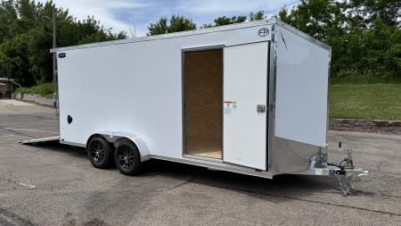 New Lightning 7x18 Aluminum Enclosed Trailer - RAMP DOOR!