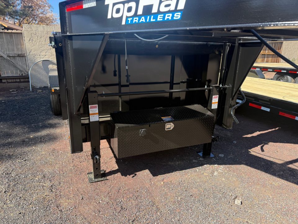 New 2026 Top Hat Trailers 7'X16' Gooseneck Dump Trailer Long Arm14000 lb G.V.W. 3' Sides Dump Trailer