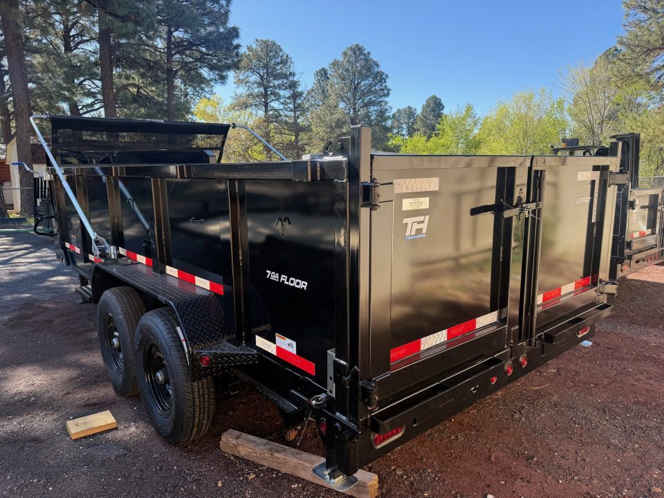 New 2026 Top Hat Trailers 7'X16' Gooseneck Dump Trailer Long Arm14000 lb G.V.W. 3' Sides Dump Trailer