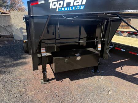 New 2026 Top Hat Trailers 7'X16' Gooseneck Dump Trailer Long Arm14000 lb G.V.W. 3' Sides Dump Trailer