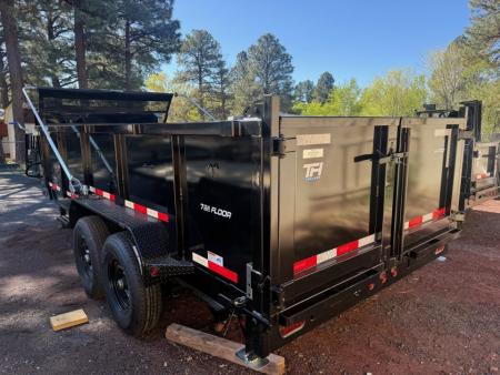 New 2026 Top Hat Trailers 7'X16' Gooseneck Dump Trailer Long Arm14000 lb G.V.W. 3' Sides Dump Trailer