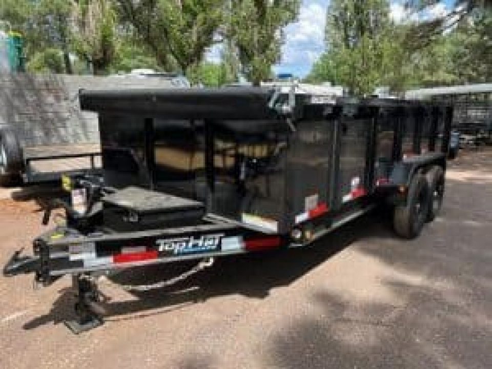 New 2026 Top Hat Trailers 7'X14' DX Dump Trailer 14000 lb G.V.W. 3' Sides Dump Trailer