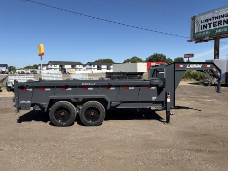 New 2026 Lamar 7x14 16k Gooseneck Dump Trailer