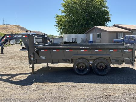 New 2026 Lamar 7x14 16k Gooseneck Dump Trailer