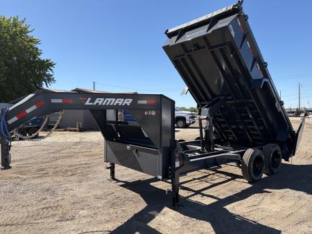New 2026 Lamar 7x14 16k Gooseneck Dump Trailer