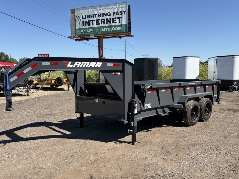 New 2026 Lamar 7x14 16k Telescopic Gooseneck Dump Trailer