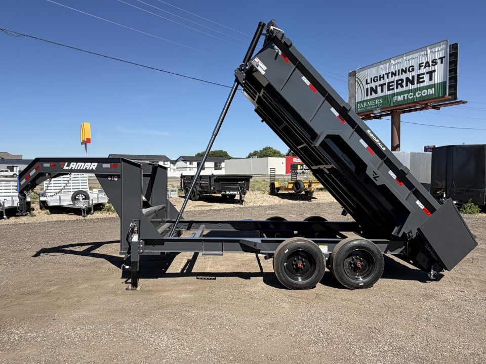 New 2026 Lamar 7x14 16k Telescopic Gooseneck Dump Trailer