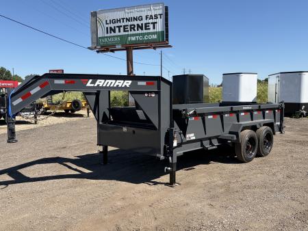 New 2026 Lamar 7x14 16k Telescopic Gooseneck Dump Trailer
