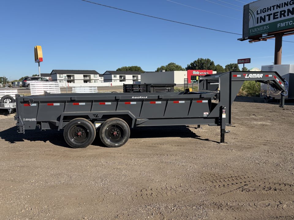 New 2026 Lamar 7x16 16k Gooseneck Dump Trailer