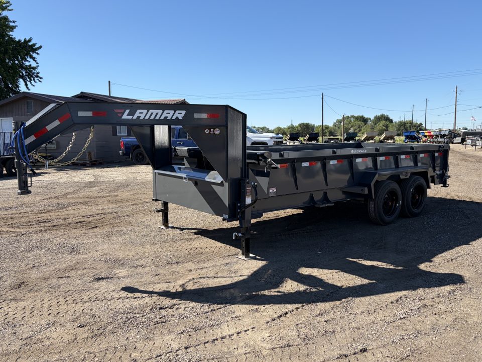 New 2026 Lamar 7x16 16k Telescopic Gooseneck Dump Trailer