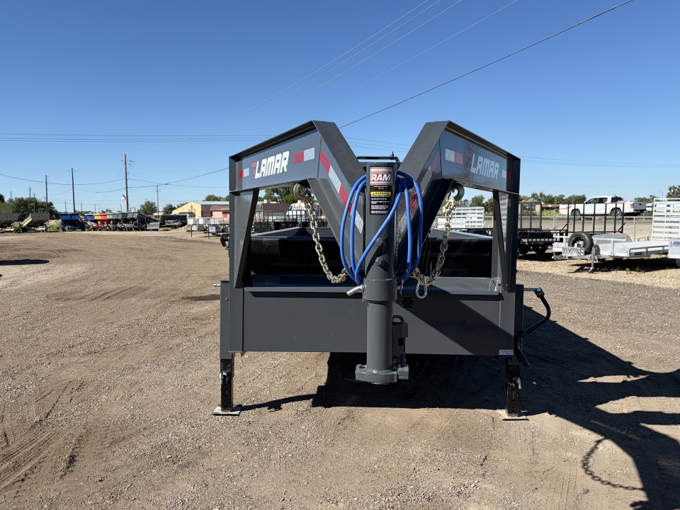 New 2026 Lamar 7x16 16k Telescopic Gooseneck Dump Trailer