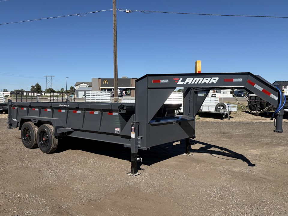 New 2026 Lamar 7x16 16k Telescopic Gooseneck Dump Trailer