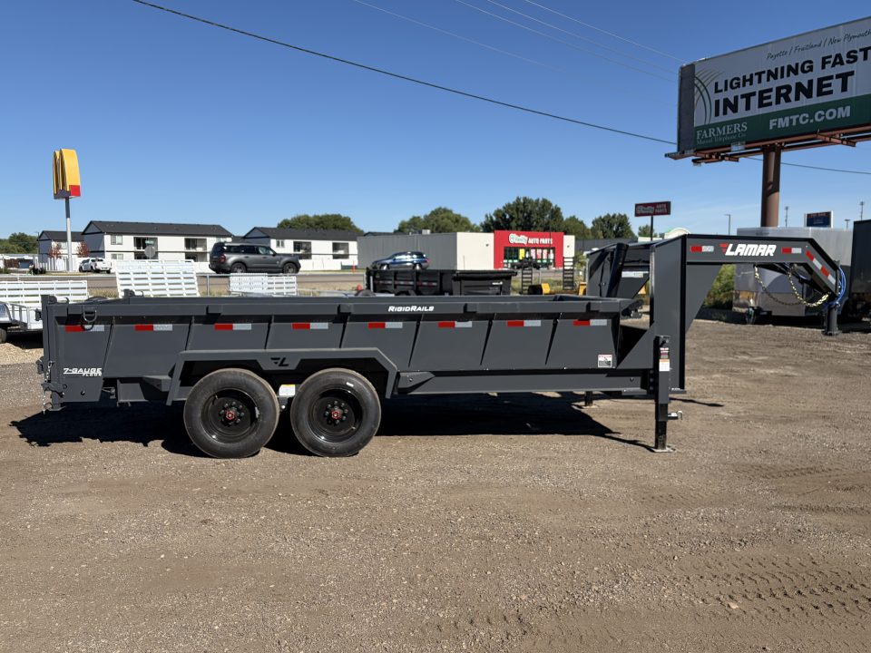 New 2026 Lamar 7x16 16k Telescopic Gooseneck Dump Trailer