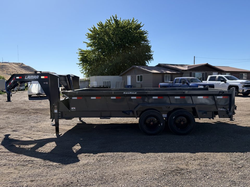 New 2026 Lamar 7x16 16k Telescopic Gooseneck Dump Trailer
