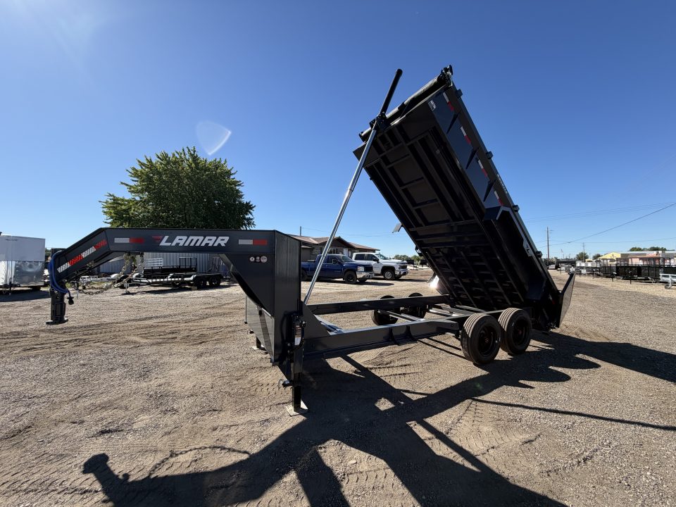 New 2026 Lamar 7x16 16k Telescopic Gooseneck Dump Trailer