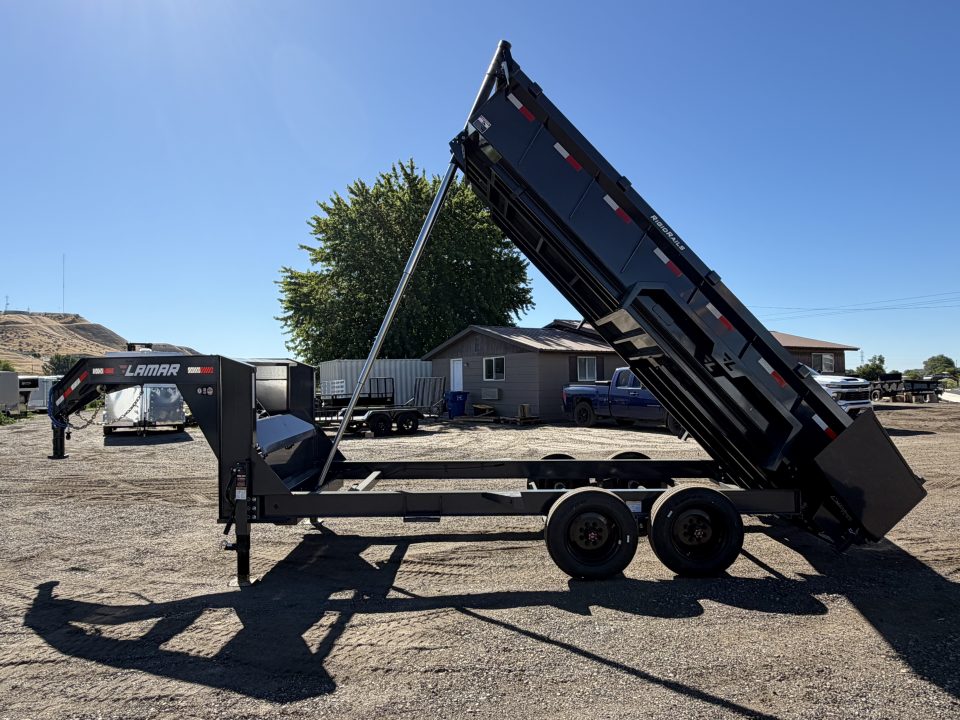 New 2026 Lamar 7x16 16k Telescopic Gooseneck Dump Trailer