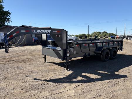 New 2026 Lamar 7x16 16k Telescopic Gooseneck Dump Trailer