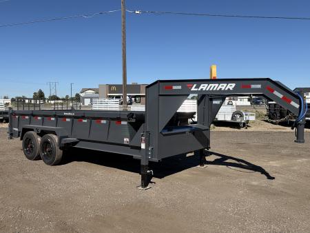 New 2026 Lamar 7x16 16k Telescopic Gooseneck Dump Trailer
