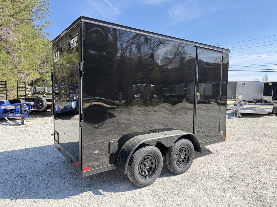New 2026 Covered Wagon 6'x12 Enclosed, Black Out Package, 7' Interior