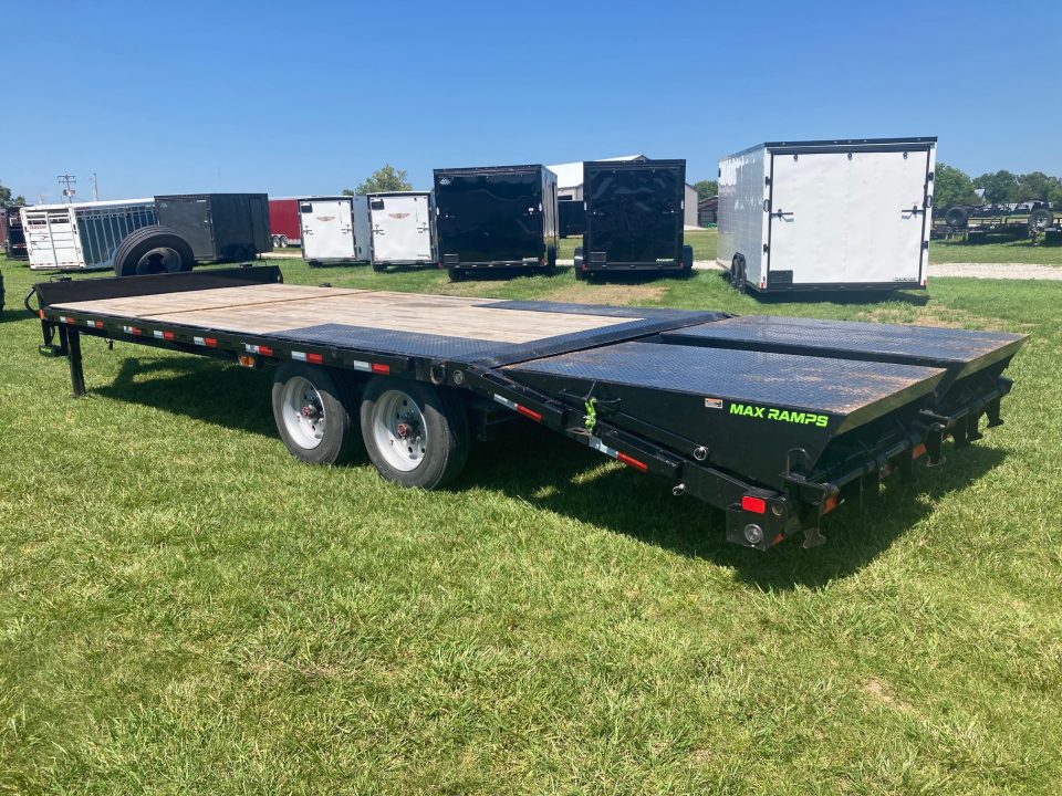 Used 2025 Load Trail 102X24 TANDEM 16K DECKOVER W/ MAX RAMPS & SPARE Deckover Trailer