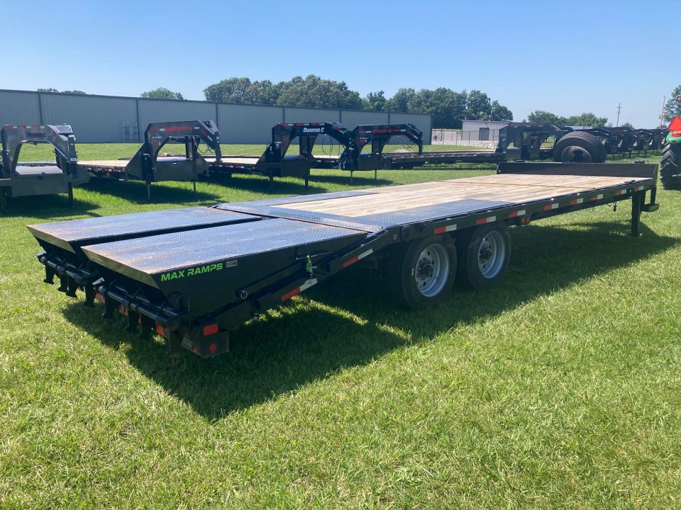 Used 2025 Load Trail 102X24 TANDEM 16K DECKOVER W/ MAX RAMPS & SPARE Deckover Trailer