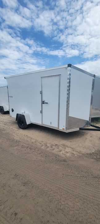 New 2026 Stealth Trailers 6X12 WHITE 3K W/SPOILER 7FT TALL Cargo / Enclosed Trailer